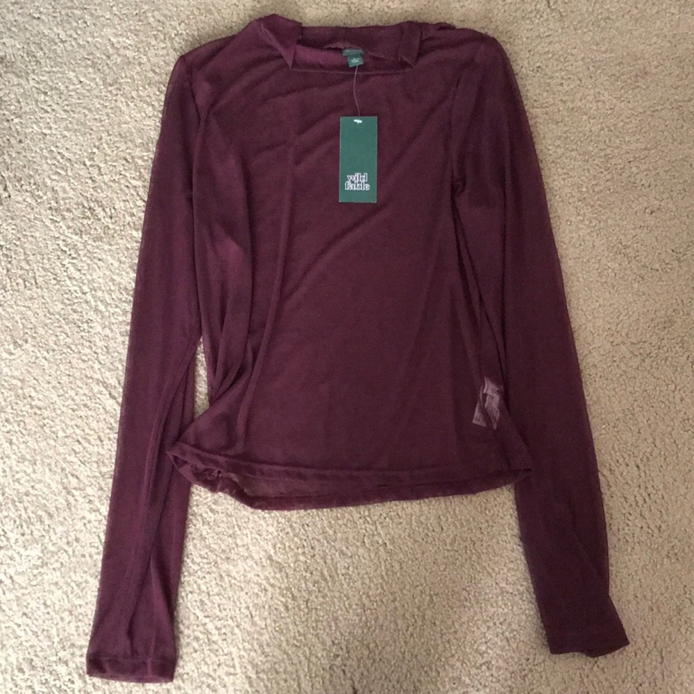 Sheer burgundy top from target